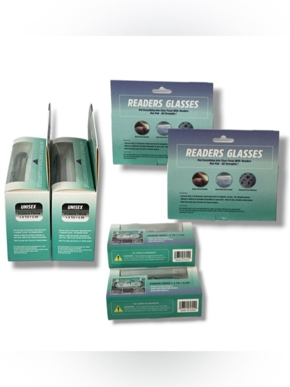 Readers 2 Pair Auto Flex Focus Magnification .5X through 2.5X Unisex Black - Picture 9 of 16